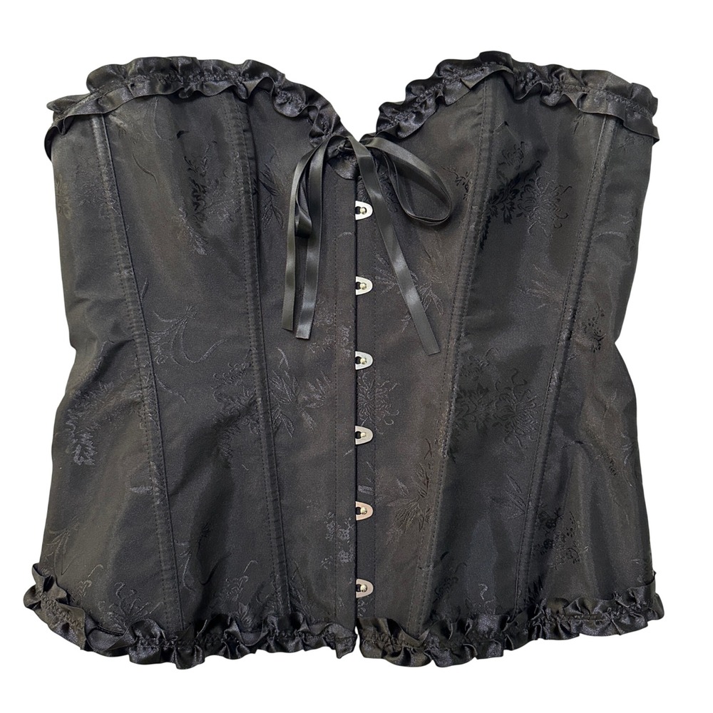 Scarlet Darkness Corset Top Womens 12 Black Renaissance Steampunk Victorian Goth